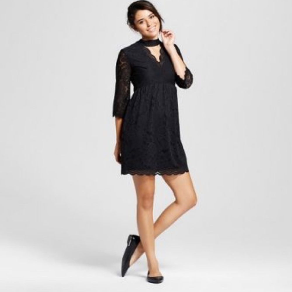 Xhileration black lace dress (M)